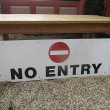 No Entry - painted sign on metal