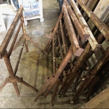 Trestles - wrought iron folding builders trestles for tables
