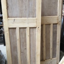 30's 4-panel: light wood dark panels - pair available