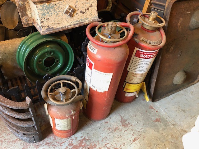 Extinguishers - vintage brass topped examples