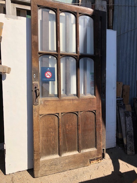 Doors - OAK part glazed main visitor entrance 