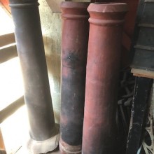 5ft tall round red chimney pots - cannon top 3 avail