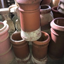 18inch round red chimney pots - cannon top - set 3 avail