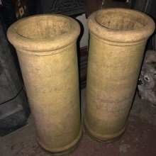 Buff round chimney pots - matched pair