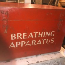 Chest with signwriting - breathing apparatus.