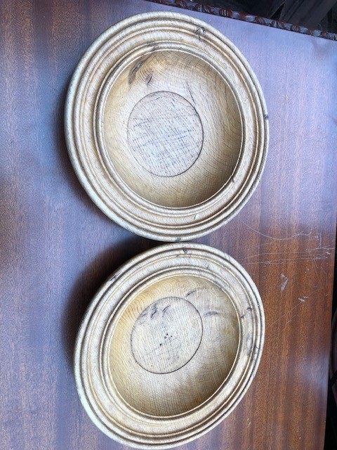 Collection bowls - pair plain turned oak