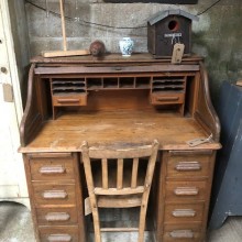 Oak desk - to be refurbished.