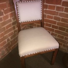 Church chair - single reupholstered.