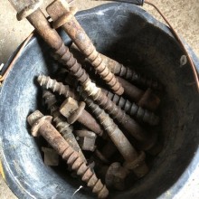 Railway screw bolts - reclaimed