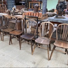 Chairs - bentwood back and elm seats, set 7
