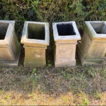Chimney pots - BUFF square set of 4