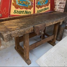 Workbench - antique original with 2 vices 