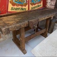 Workbench - antique original with 2 working vices.