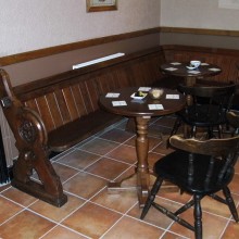 Victorian Pews repurposed into Pub seating