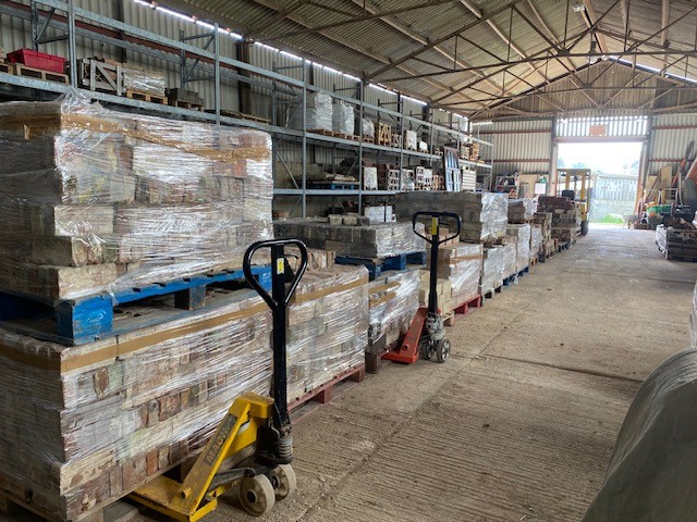Reclaimed bricks always in stock - dry stored and palleted.