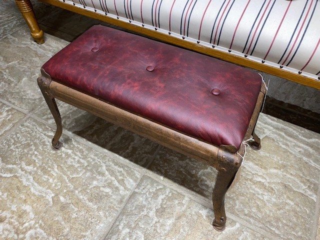 Footstool - metal with padded top