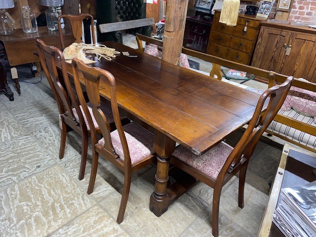 Table - solid oak plank refectory style