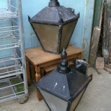 Pair lamp post tops or wall lights