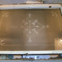 Star etched period glass panel 32 x 22