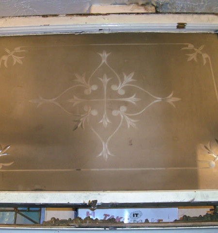 Star etched period glass panel 32 x 22