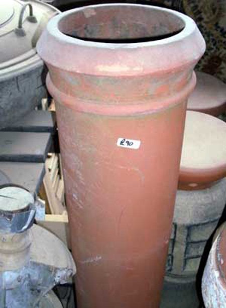 4ft Tall round Red chimney - cannon top