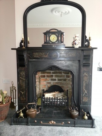 Slate Fireplace and mirror