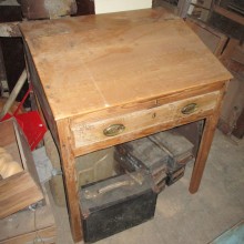 Writing slope or small pine desk with drawer