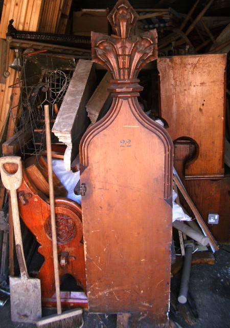 Pew - Tall carved end gothic 