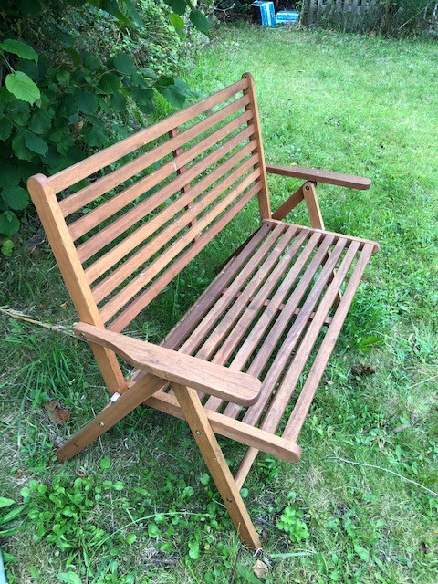 Bench - teak folding 2 seater