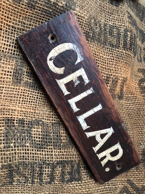 Cellar - hand painted signage on wood SOLD