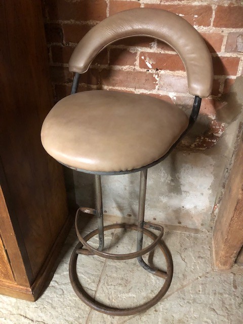 Barstool - leather finished.