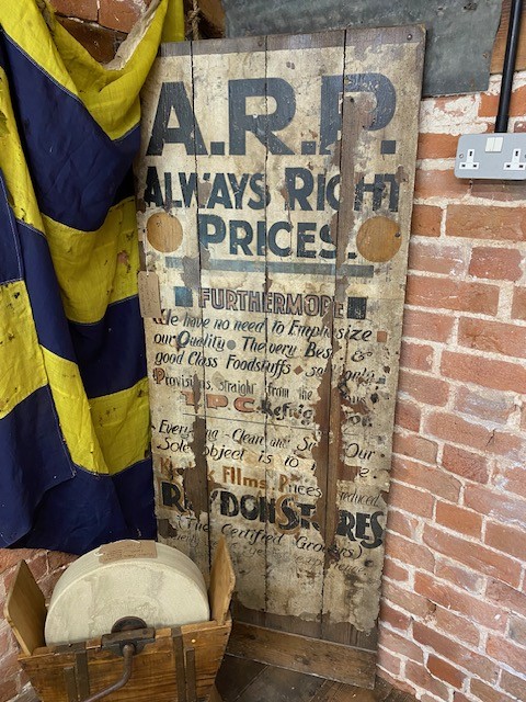 ARP always right price - Local Reydon grocers shop sign on wood SOLD