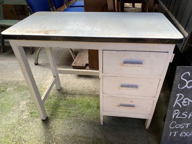 Desk - painted with metal top