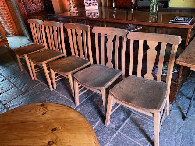 Chairs - set of 5 rustic pine