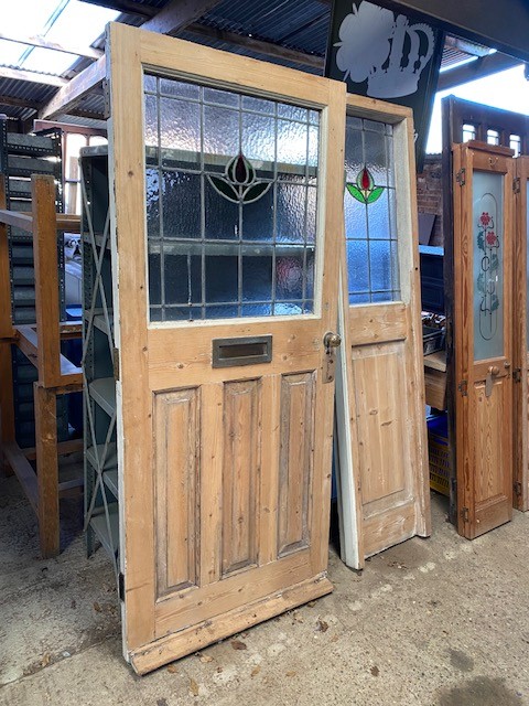 Front Door - Art Deco leaded glass with side-panel