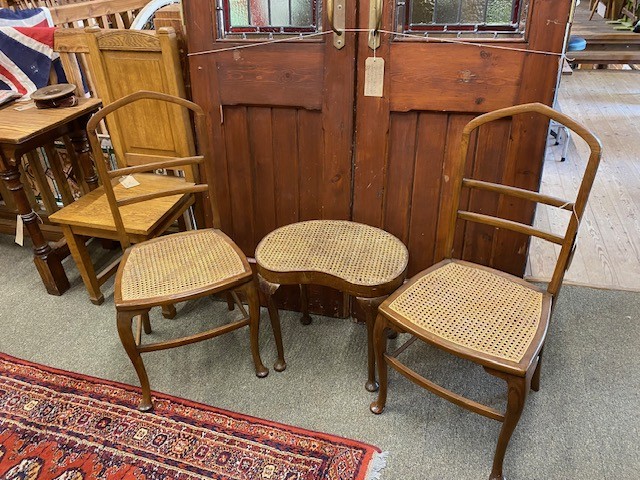 French styled chairs and table - canework