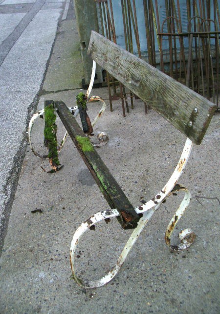 Art Nouveau cast iron bench ends
