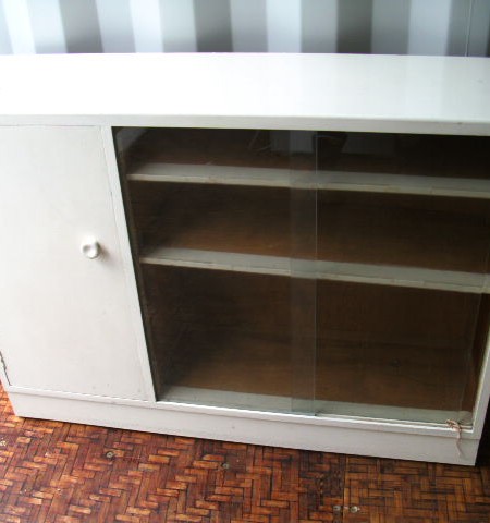 Cupboard - Glass fronted cupboard and shelves